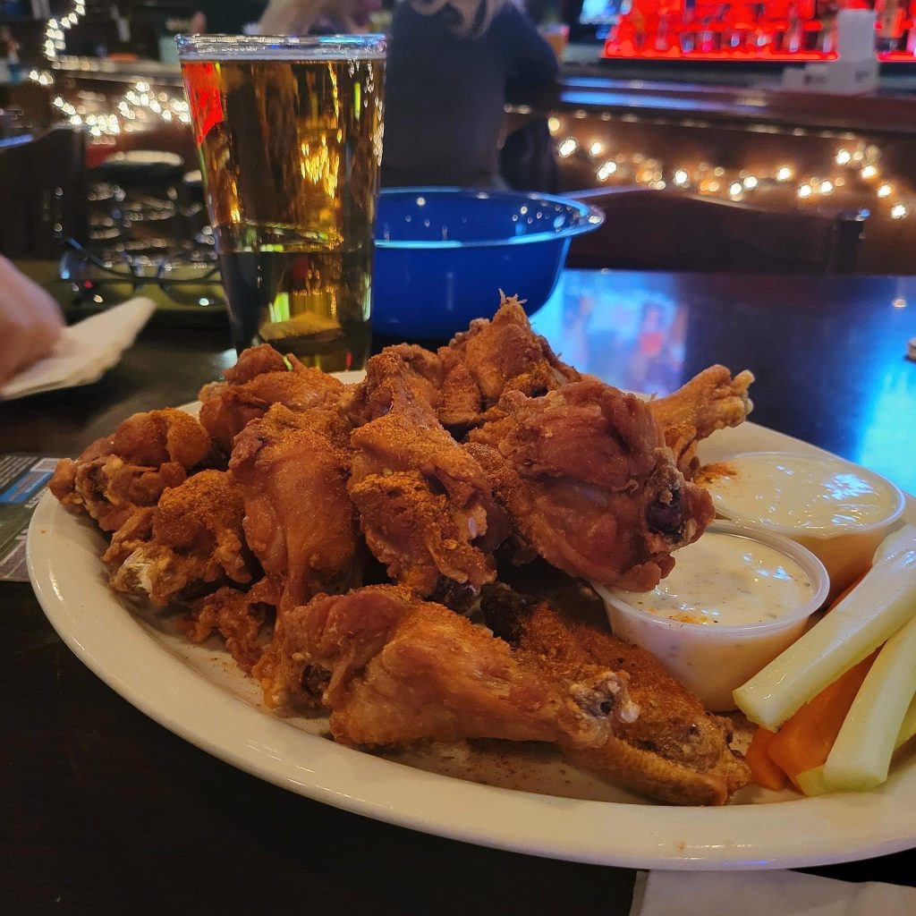 hot wings and veggies