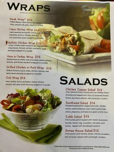 RedZone Menu Wraps, Salads